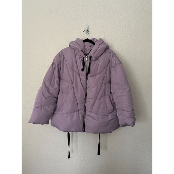 Free People Hailey Puffer Coat Jacket Lilac Cloud Medium - Picture 4 of 14